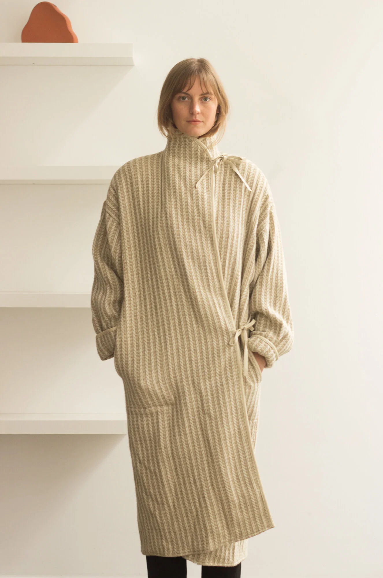 1980s Anne Marie Beretta Herringbone Wool Blanket Coat — Wayward
